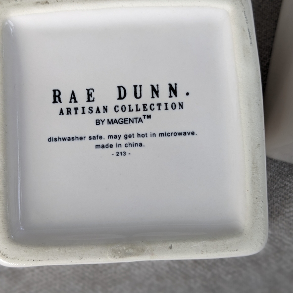 RAE DUNN Artisan Collection By Magenta Savor Enjoy 3" Square Dipping Bowls White - Picture 2 of 9